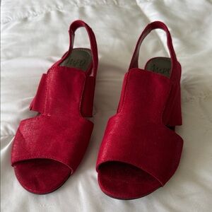 Elegant Red Slingback Sandals